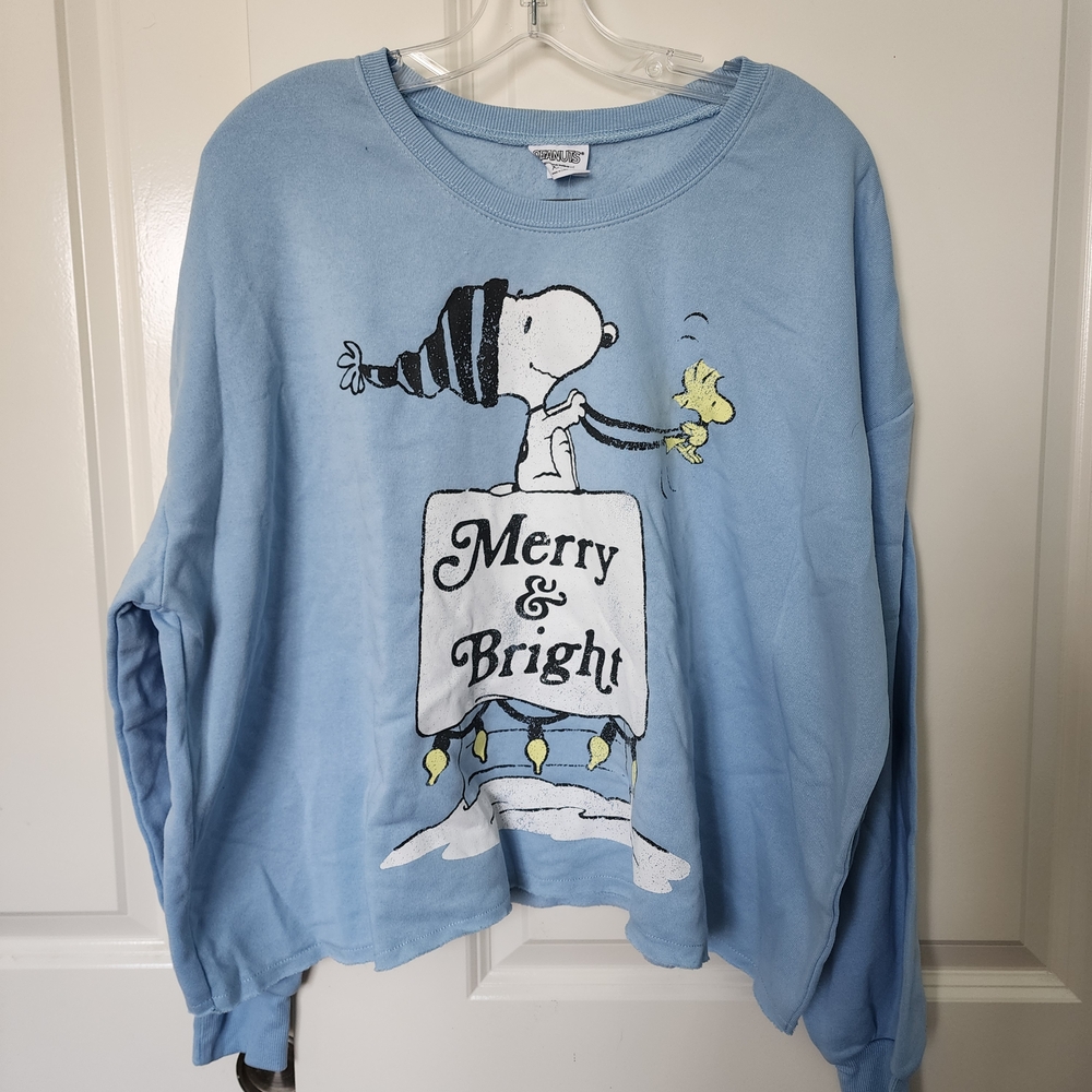 Peanuts Blue Merry & Bright Sweatshirt